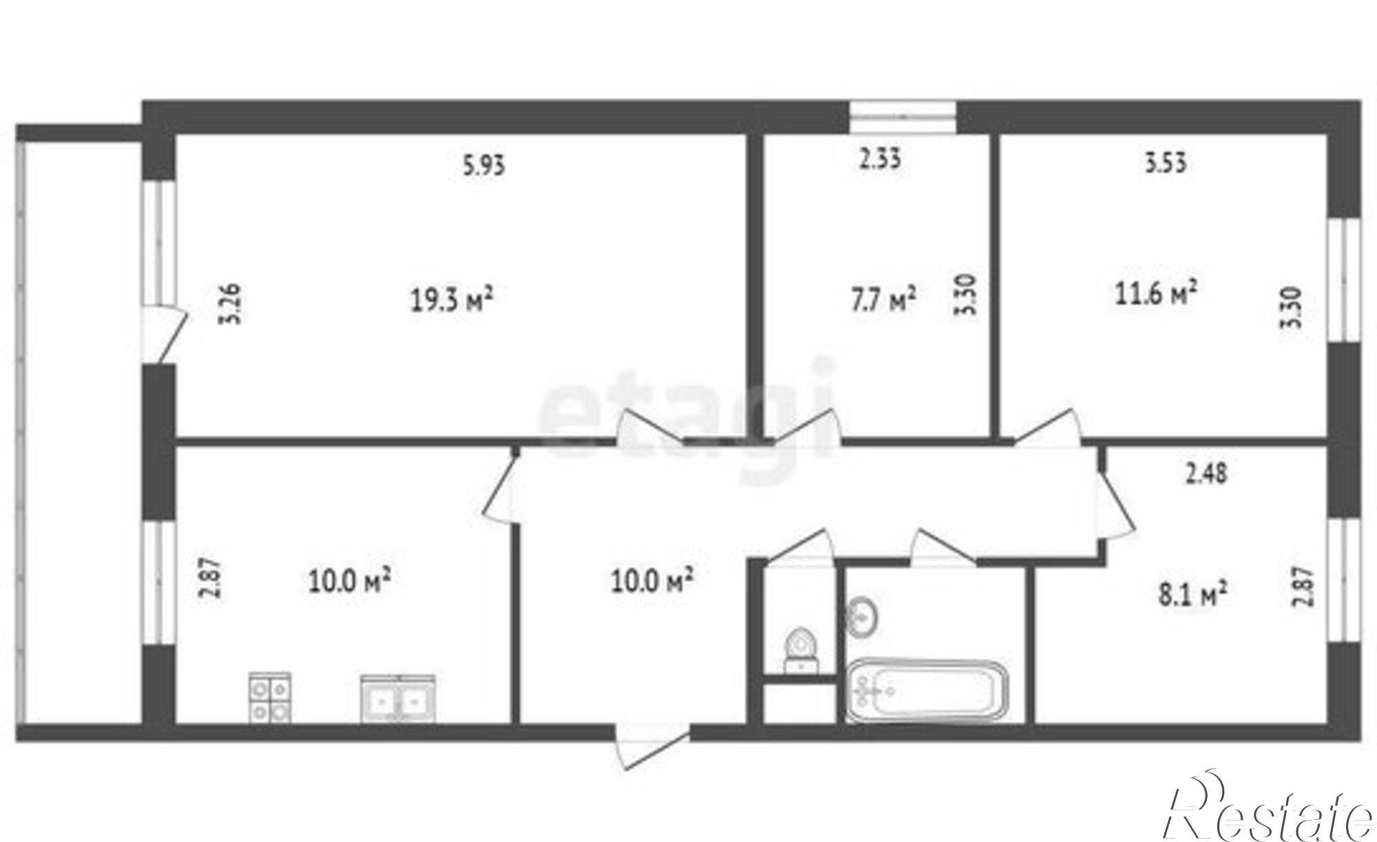 Купить квартиру за 5 990 000 рублей на ул Жуковского, 59