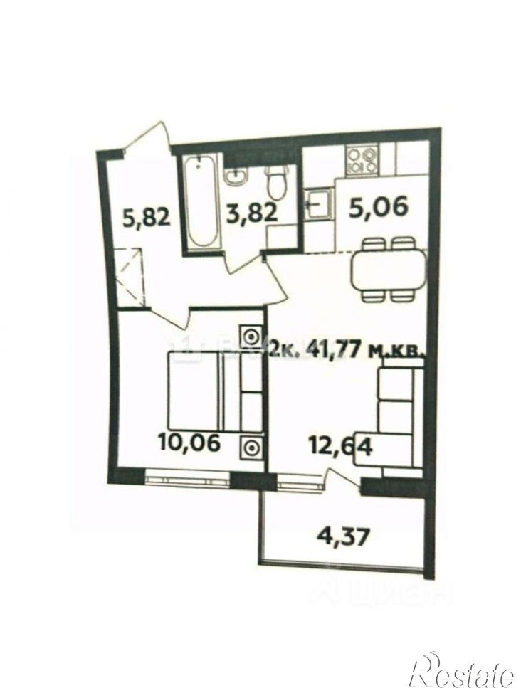 2-комн квартира улица Дениса Тимашова, 6 к4,  д. 6 к4