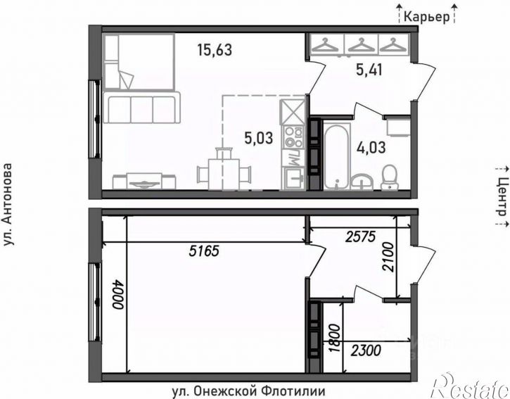 1-комн квартира в новом доме улица Онежской Флотилии, 10,  д. 10