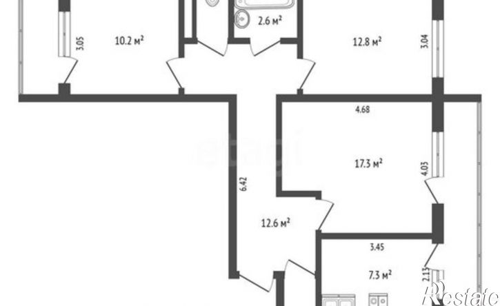 3-комн квартира Комсомольский проспект, 25,  д. 25