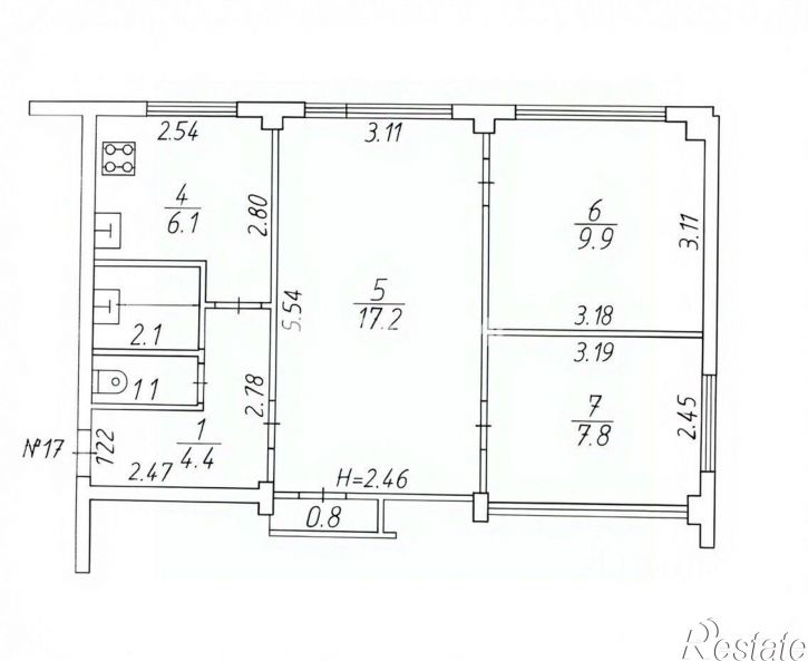 3-комн квартира ул Антонова, 8А,  д. 8А