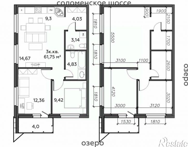 3-комн квартира в новом доме Соломенское шоссе