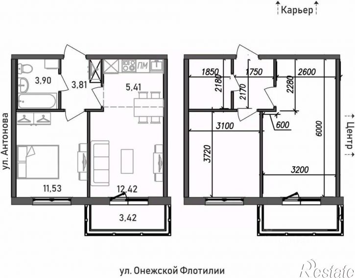 2-комн квартира в новом доме ул Онежской Флотилии, 10,  д. 10