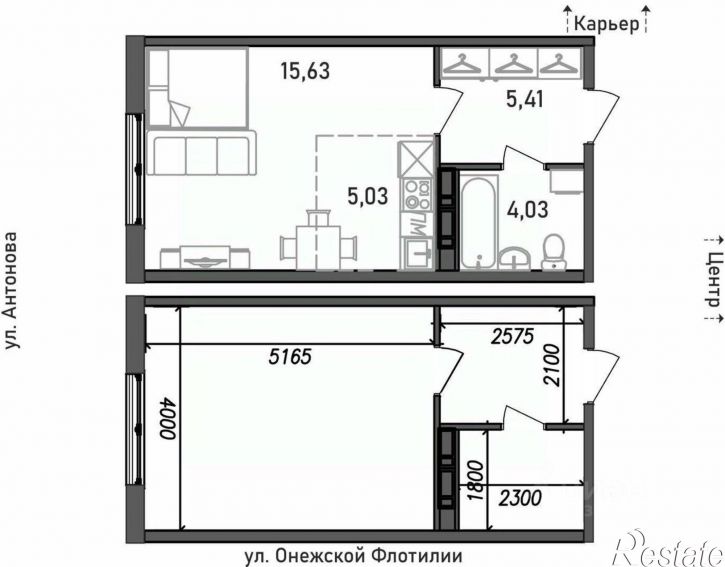 1-комн квартира в новом доме ул Онежской Флотилии, 10,  д. 10