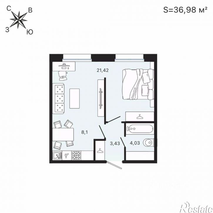 2-комн квартира в новом доме ул Ломоносова, 14,  д. 14