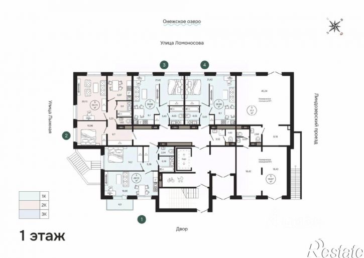 2-комн квартира в новом доме ул Ломоносова, 14,  д. 14