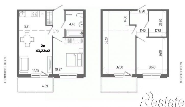 2-комн квартира в новом доме улица Тапиола, 2 к1,  д. 2 к1