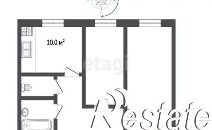 2-комн квартира улица Петра Тикиляйнена, 1,  д. 1